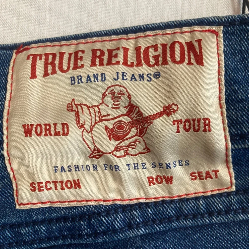 NEW True Religion Jeans Men 36x32 Ricky Relaxed Straight Dark Shivering Wash NWT